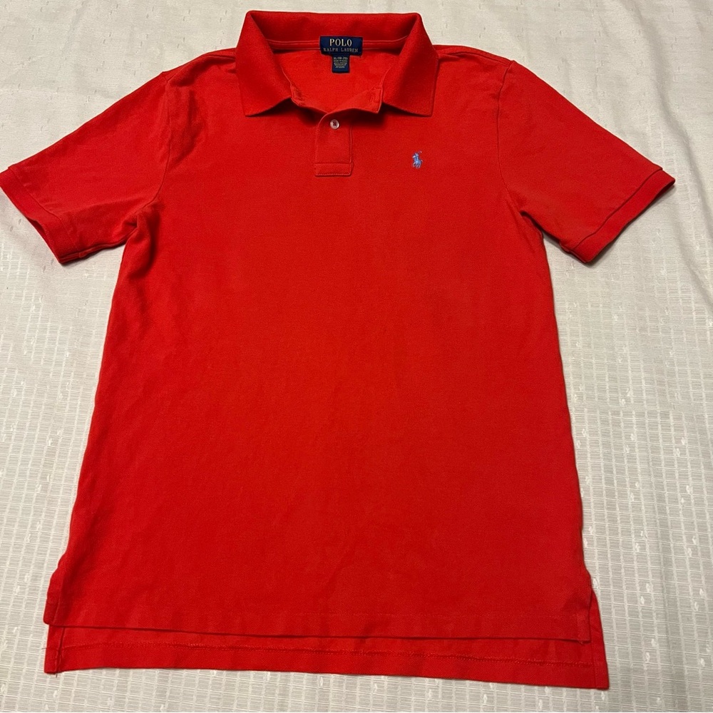 Ralph Lauren Performance Red Jersey Polo Shirt Size 18 \ 20 XL Youth See All Pic